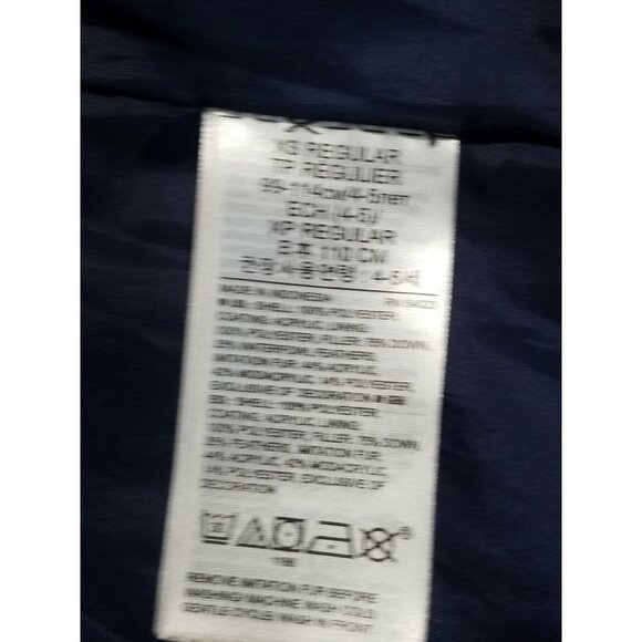 Gap Girls Down Puffer Jacket Coat XS Blue Hooded Faux Fur Trim - Picture 6 of 6